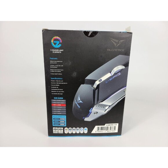 Alcatroz Cyborg 2 Pro 5 Button 2 Way Click PC Computer Laptop Gaming Mouse Black - Picture 8 of 11